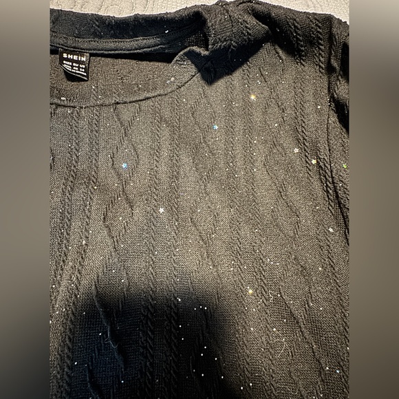 Black long sleeve sparkly Maternity top - Picture 2 of 3